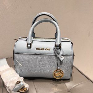 Michael Kors Travel XS MINI Duffle Shoulder Crossbody Handbag Vista Blue $348